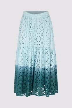 Jupe Broderie Tie & Dye Vert D'Eau - Derine