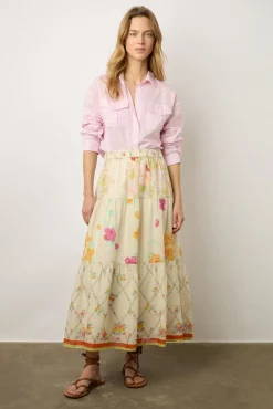 Jupe Longue A Fleurs Multicolore - Brooke