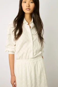 Jupe Longue Blanche Brodee Blanc - Brooke