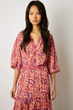 Jupe Midi Fluide Imprimee Nude - Damya