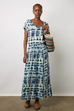 Jupe Midi Tie And Dye Encre - Danica