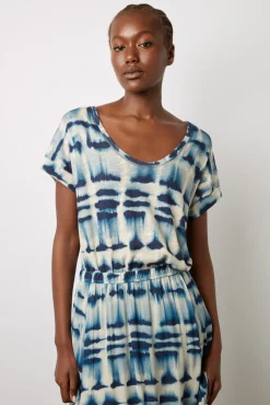 Jupe Midi Tie And Dye Encre - Danica