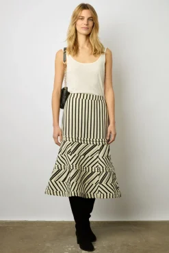 Jupe Rayee Noir Et Blanc Naturel - Danita