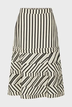 Jupe Rayee Noir Et Blanc Naturel - Danita