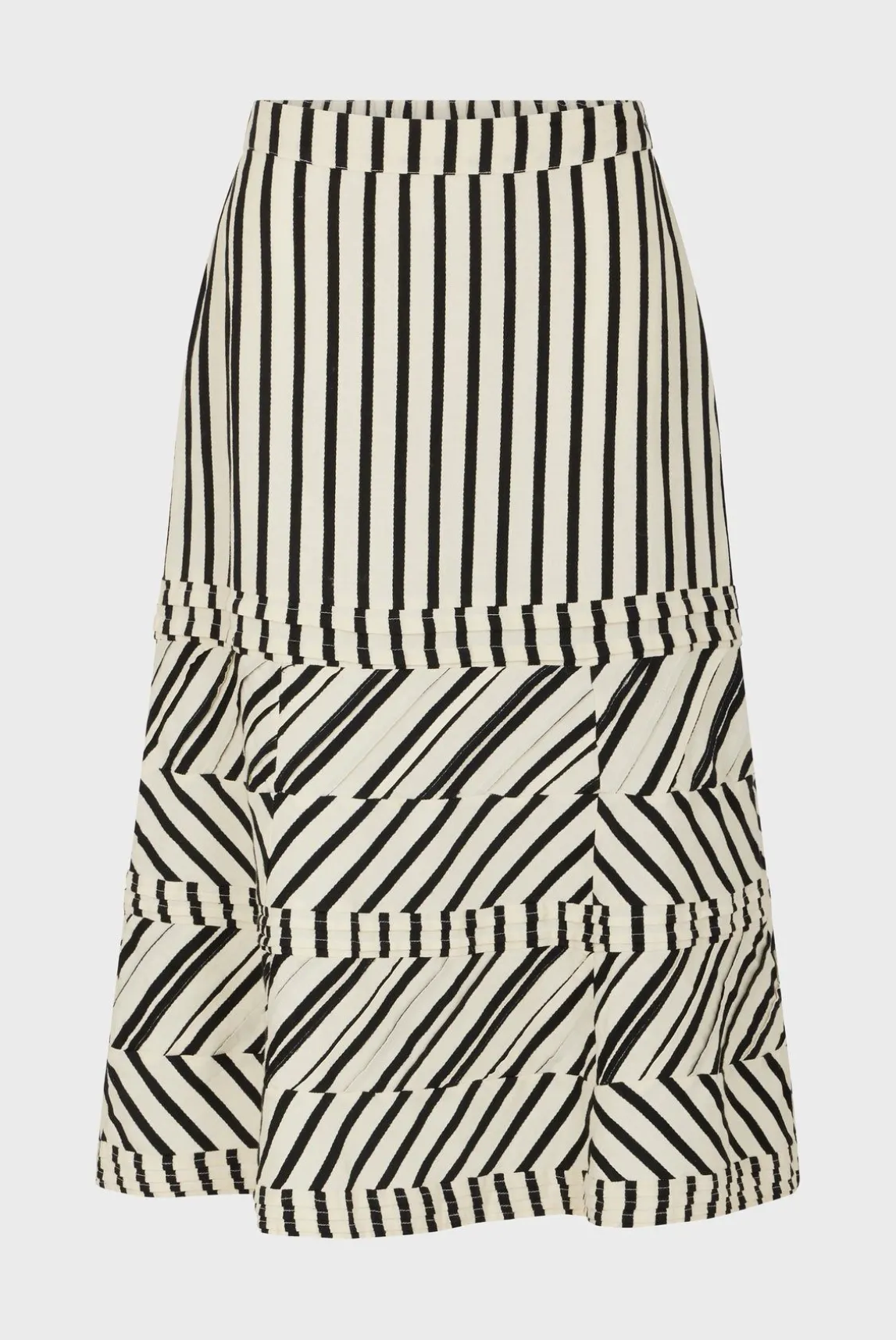 Jupe Rayee Noir Et Blanc Naturel - Danita