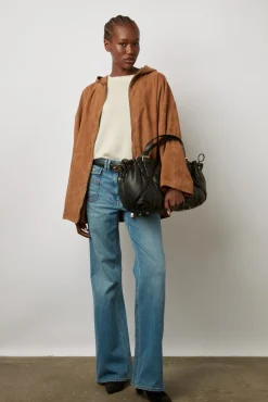 Manteau A Capuche Cuir Cigare - Jenifer