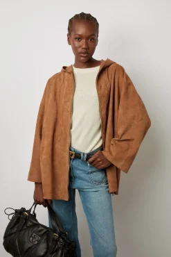 Manteau A Capuche Cuir Cigare - Jenifer