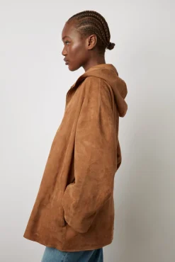 Manteau A Capuche Cuir Cigare - Jenifer
