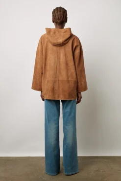 Manteau A Capuche Cuir Cigare - Jenifer