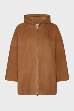 Manteau A Capuche Cuir Cigare - Jenifer