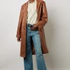 Manteau En Cuir Cigare - Johanna