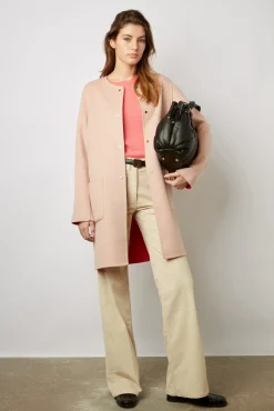 Manteau Reversible En Laine Corail - Nadra