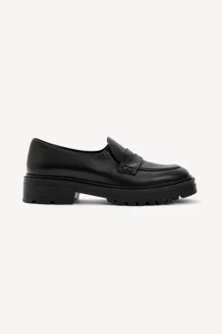 Mocassins En Cuir Lisse Noir - Oliver