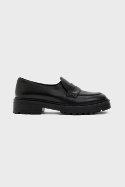 Mocassins En Cuir Lisse Noir - Oliver