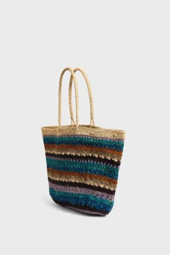 Panier En Raphia Bleu - Anouk