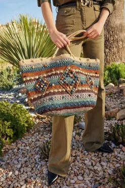 Panier En Raphia Bleu - Anouk