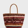 Panier En Raphia Bordeaux - Anouk