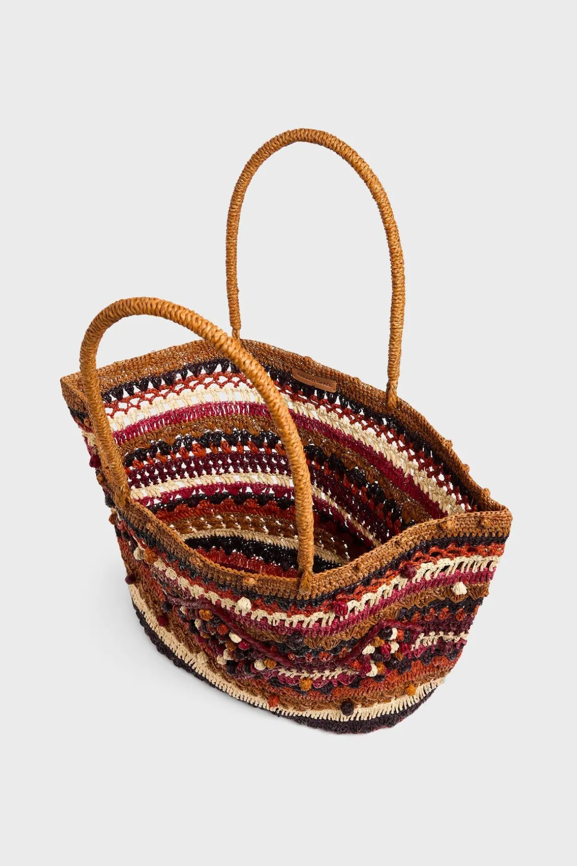 Panier En Raphia Bordeaux - Anouk