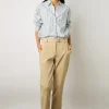 Pantalon 7/8 En Coton Uni Sable - Cora