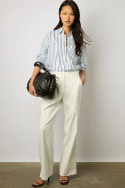 Pantalon Carotte En Coton Ecru - Cecilia