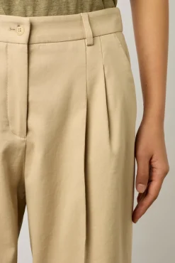 Pantalon Carotte En Coton Sable - Cecilia