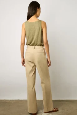 Pantalon Carotte En Coton Sable - Cecilia