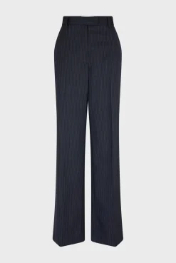 Pantalon De Tailleur A Rayures Marine - Dali