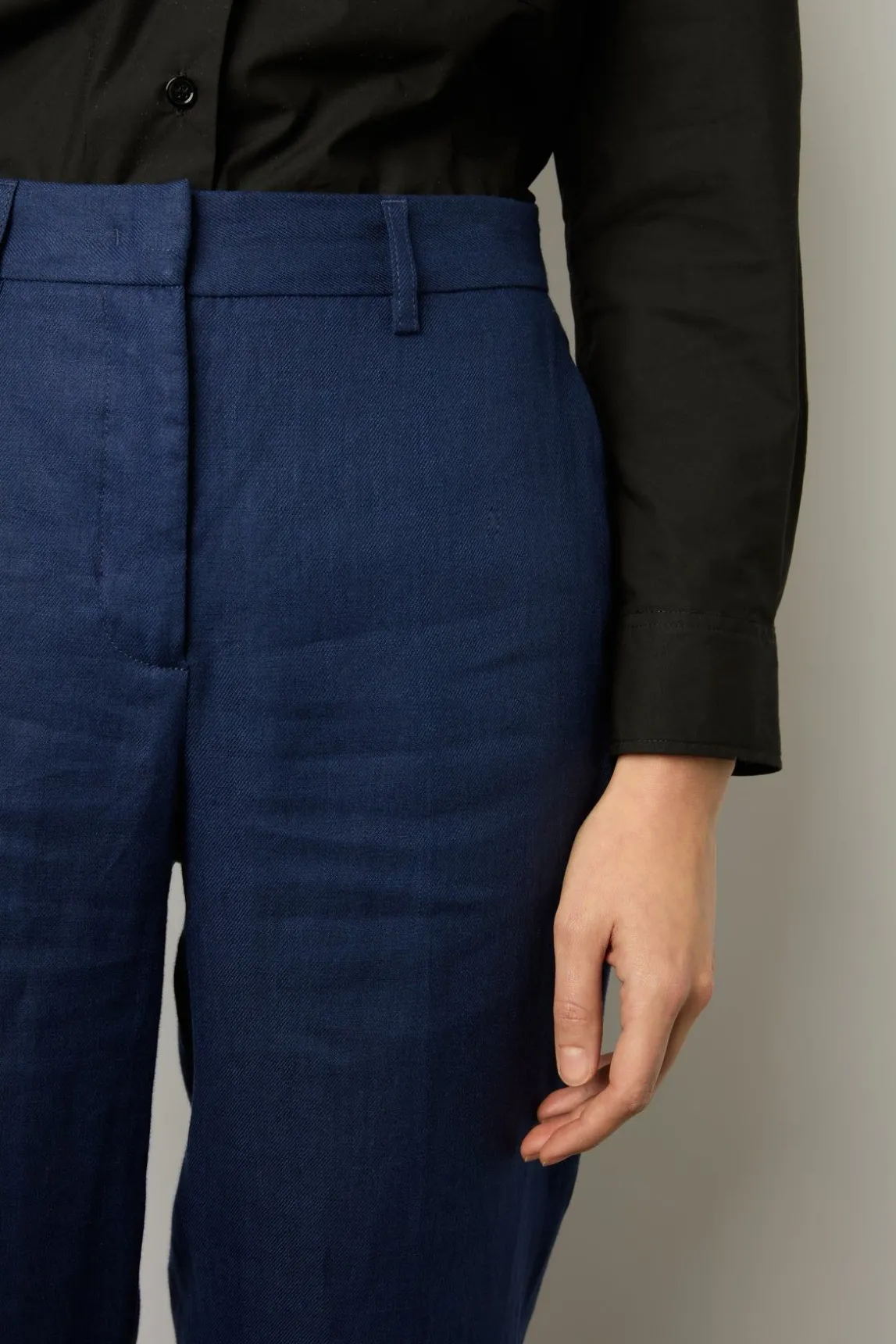 Pantalon De Tailleur En Lin Encre - Cyann