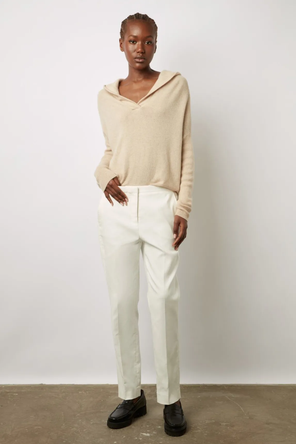 Pantalon Droit 7/8 Uni Ecru - Causette