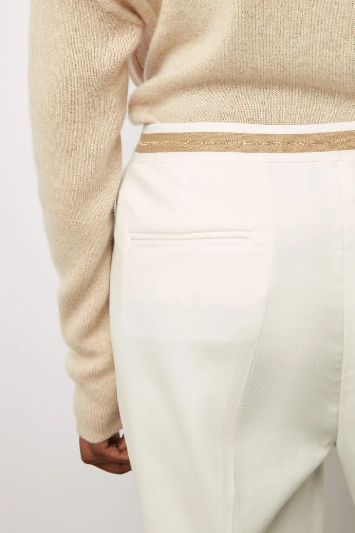 Pantalon Droit 7/8 Uni Ecru - Causette