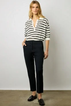 Pantalon Droit 7/8 Uni Marine - Causette