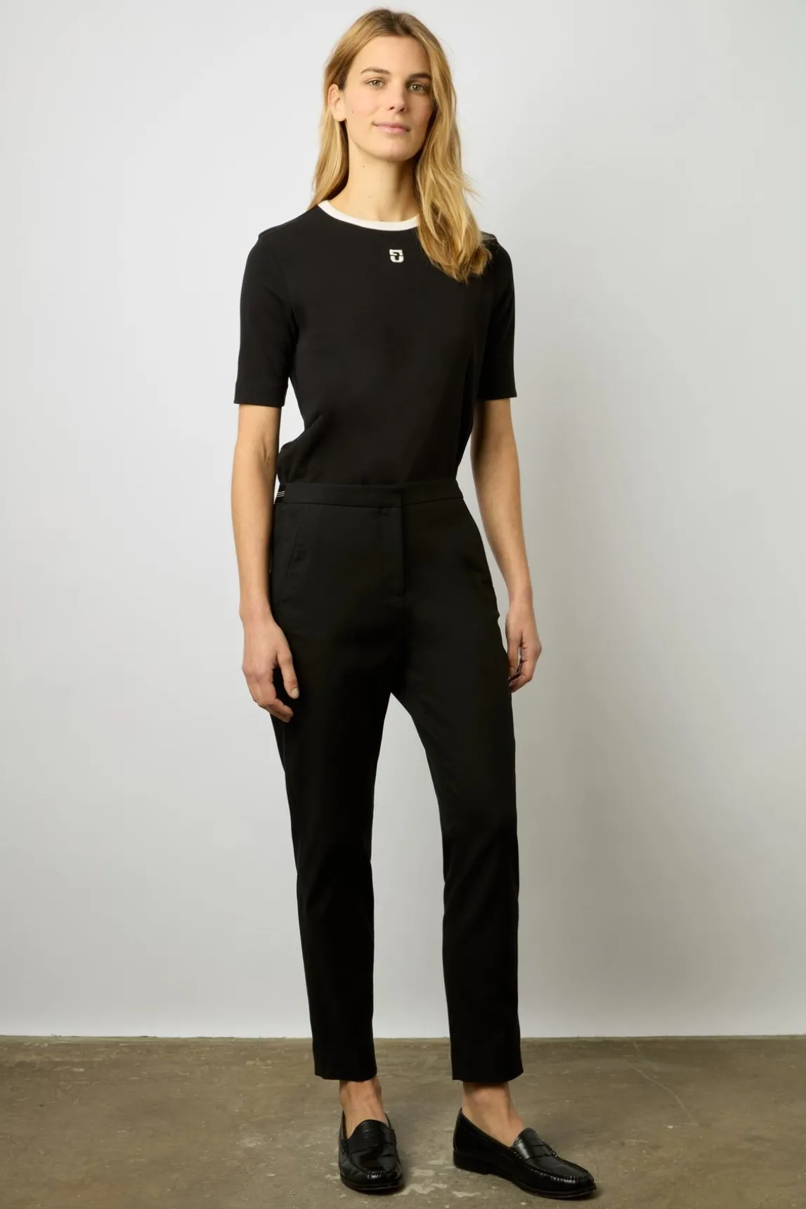 Pantalon Droit 7/8 Uni Noir - Causette
