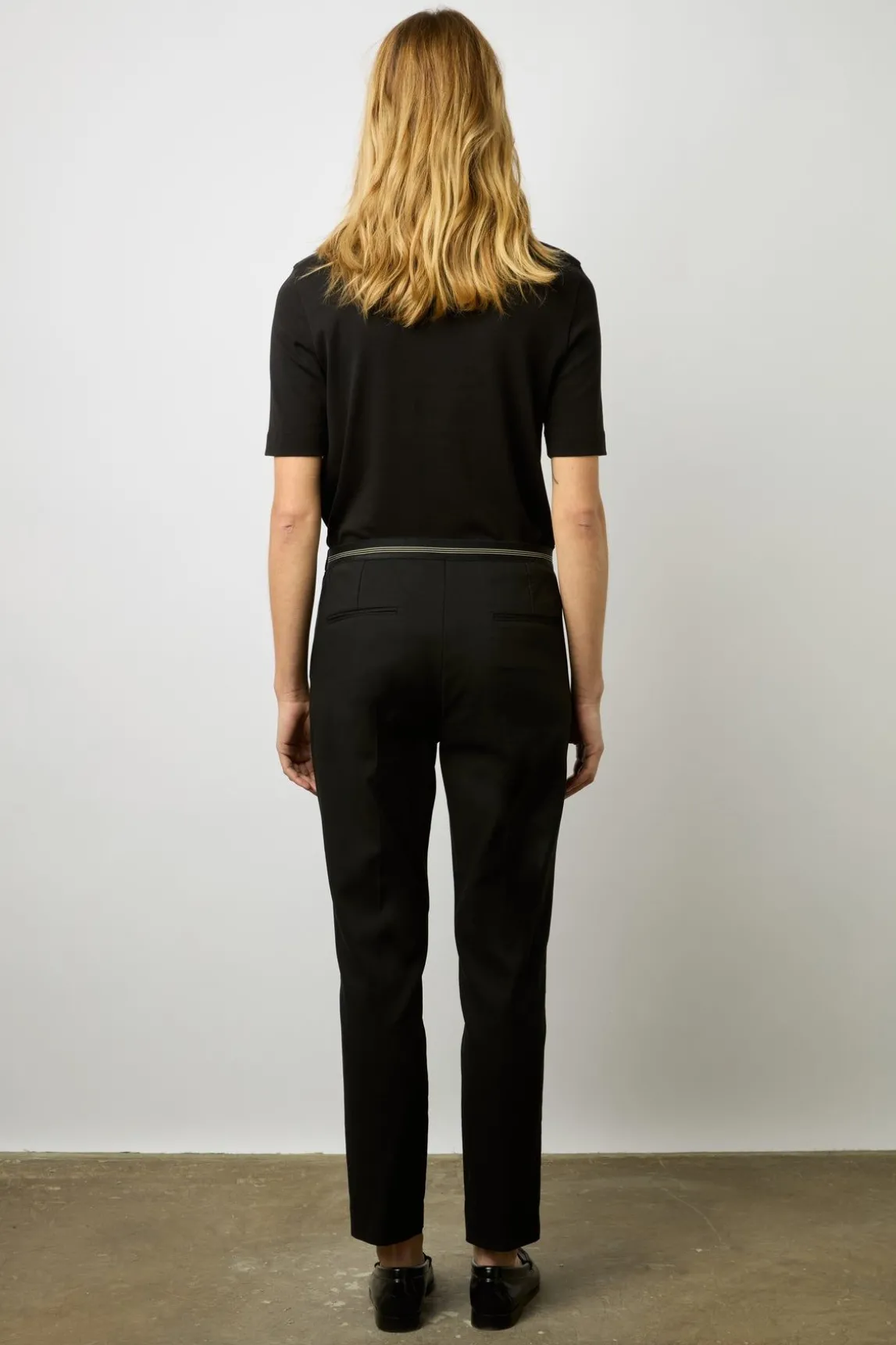 Pantalon Droit 7/8 Uni Noir - Causette