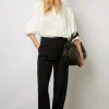 Pantalon Droit A Pince Marine - Carmelita