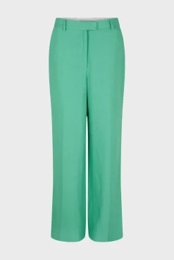 Pantalon Droit En Lin Emeraude - Cyrielle