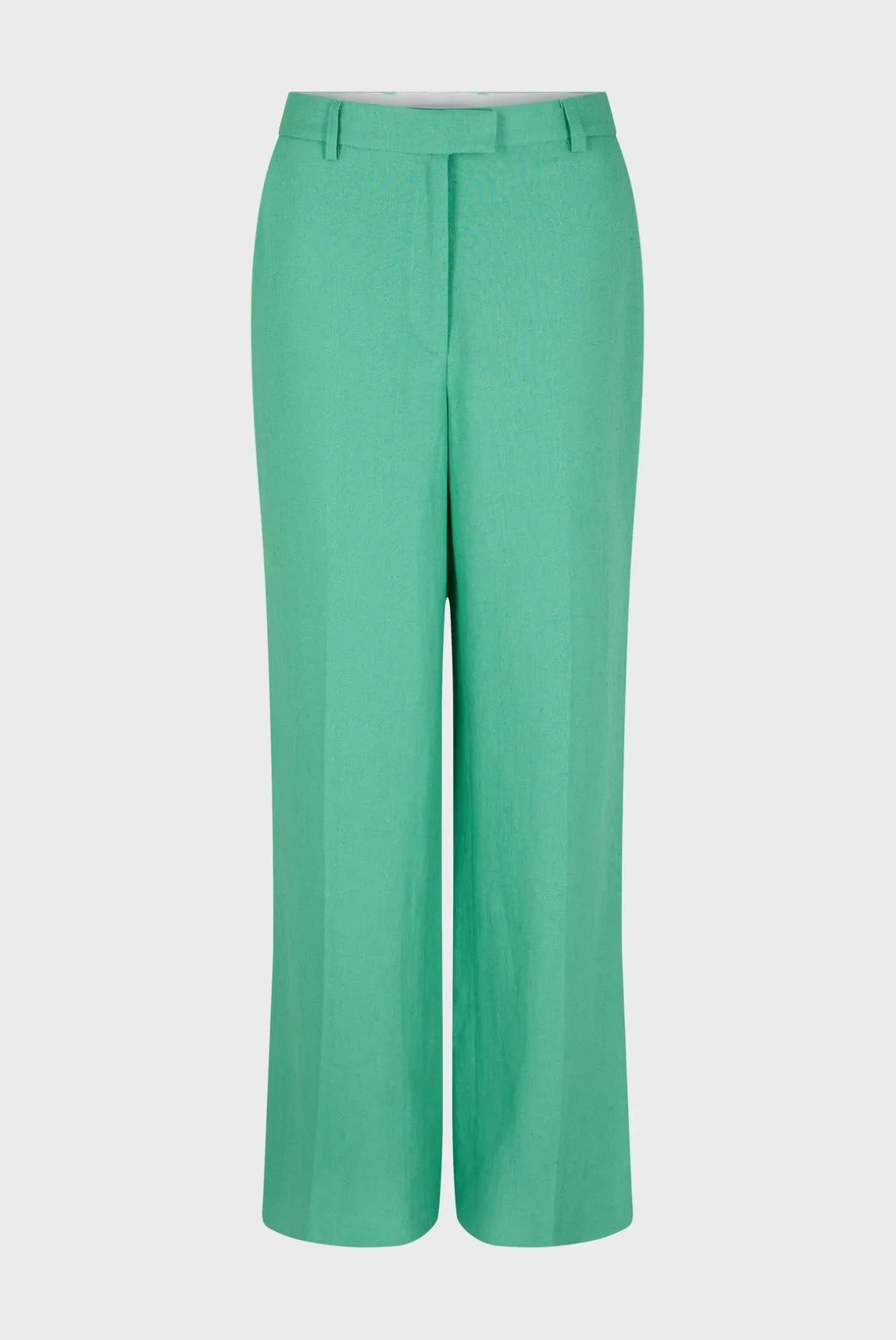 Pantalon Droit En Lin Emeraude - Cyrielle