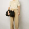 Pantalon Droit En Microfibre Sable - Cloelia