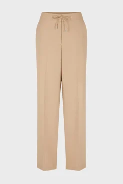 Pantalon Droit En Microfibre Sable - Cloelia
