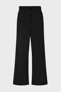 Pantalon Droit En Microfibre Noir - Cloelia