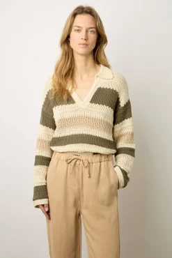 Pantalon En Lin Melange Sable - Colombe