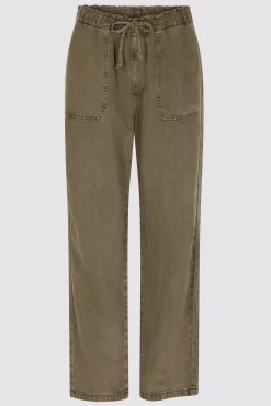 Pantalon En Lin Melange Vert Kaki - Colombe