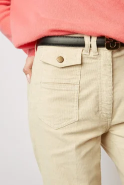 Pantalon Flare Naturel En Velours - Anna