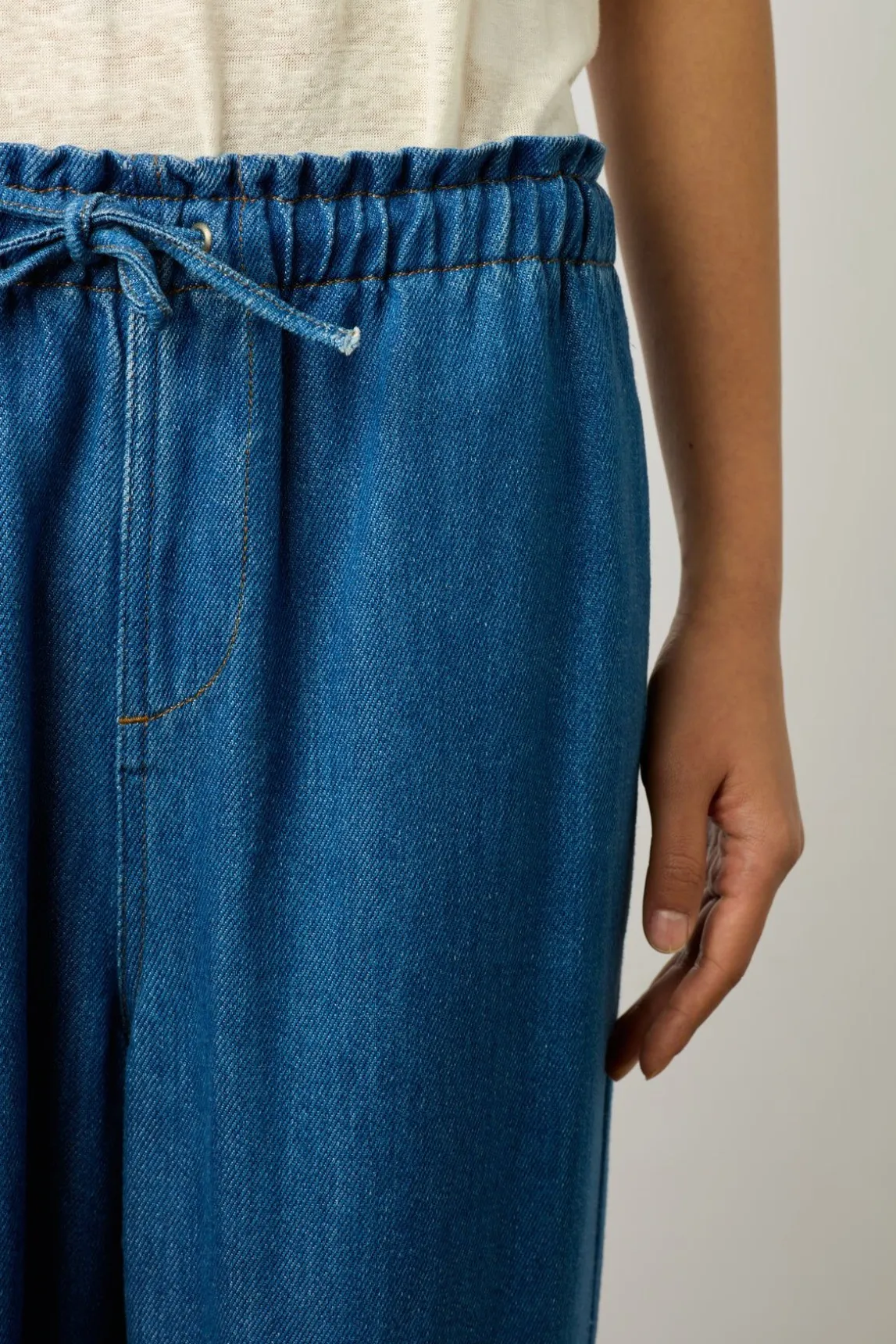 Pantalon Fluide En Denim Jeans - Cylinia