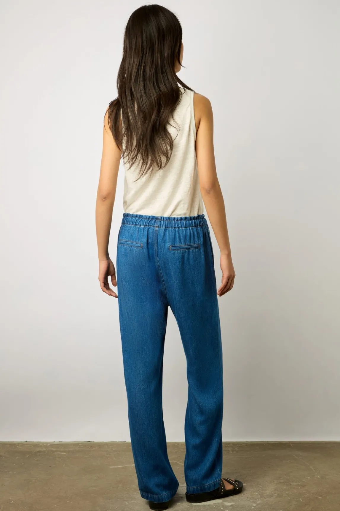 Pantalon Fluide En Denim Jeans - Cylinia