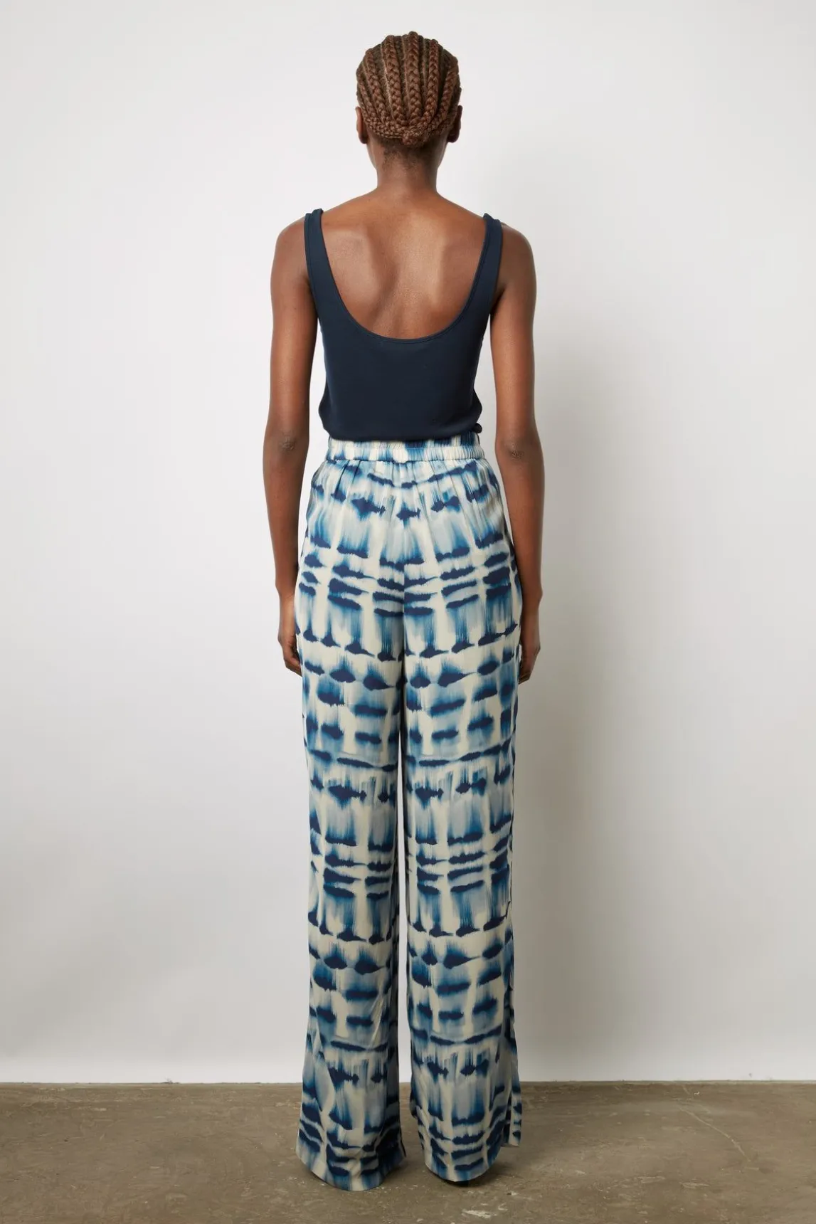 Pantalon Fluide Tie And Dye Encre - Daiana