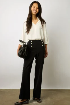 Pantalon Large A Pont Marine - Cassandre