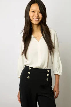 Pantalon Large A Pont Marine - Cassandre