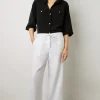 Pantalon Large En Lin Blanc - Capucine