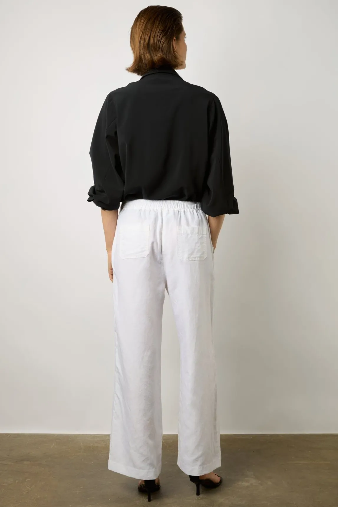 Pantalon Large En Lin Blanc - Capucine