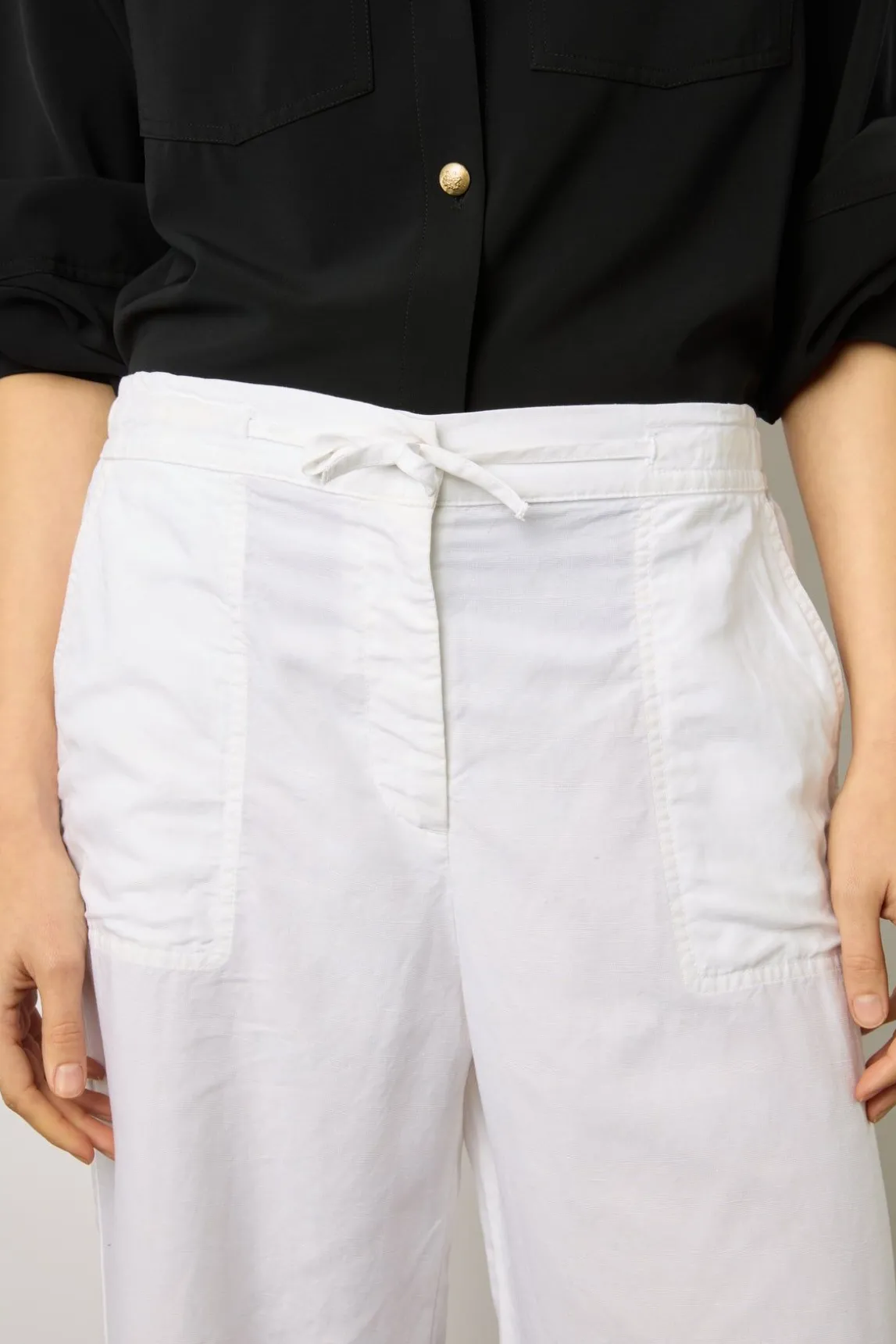 Pantalon Large En Lin Blanc - Capucine